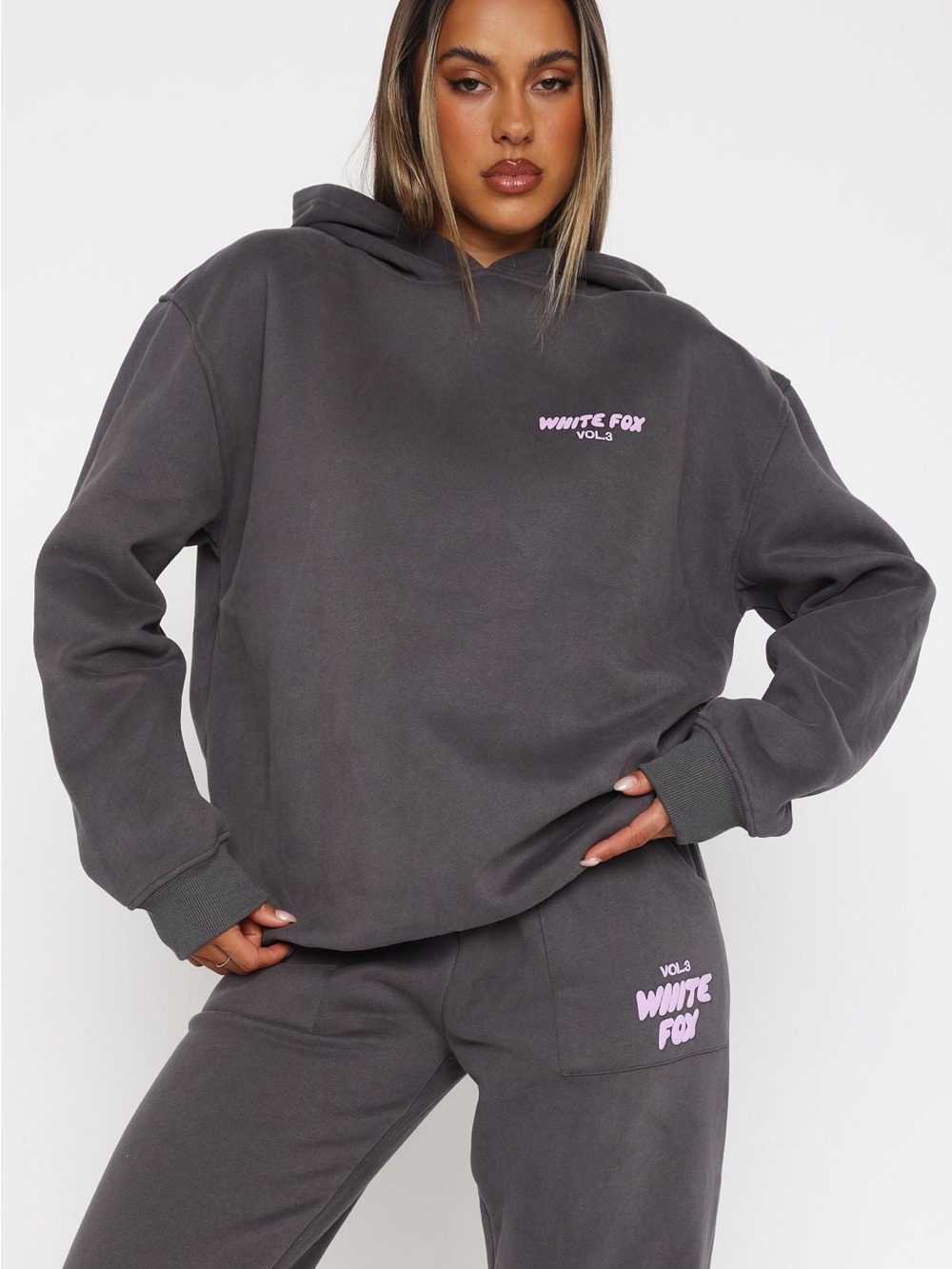 White Fox Boutique Charcoal Offstage Hoodie Volcanic